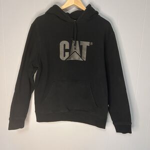 Cat Catepillar Black Construction Hoodie Hooded Sweatshirt Size Large